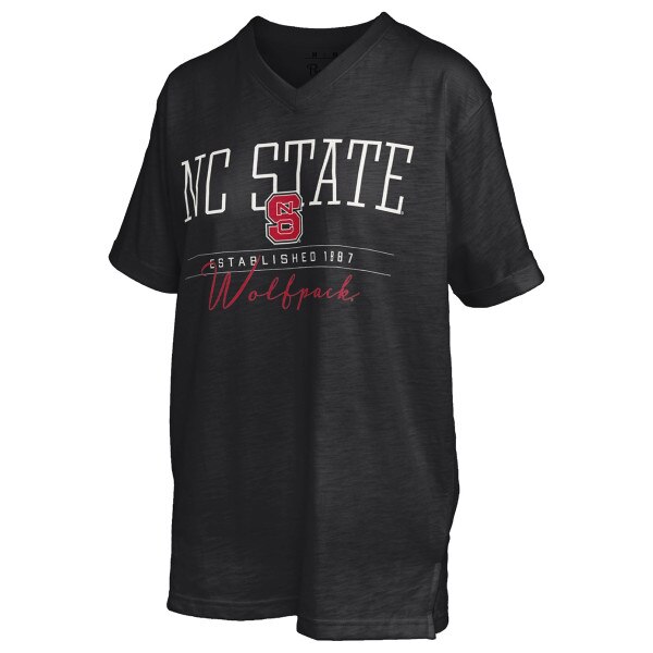 Black Ladies Short Sleeve VNeck Tee